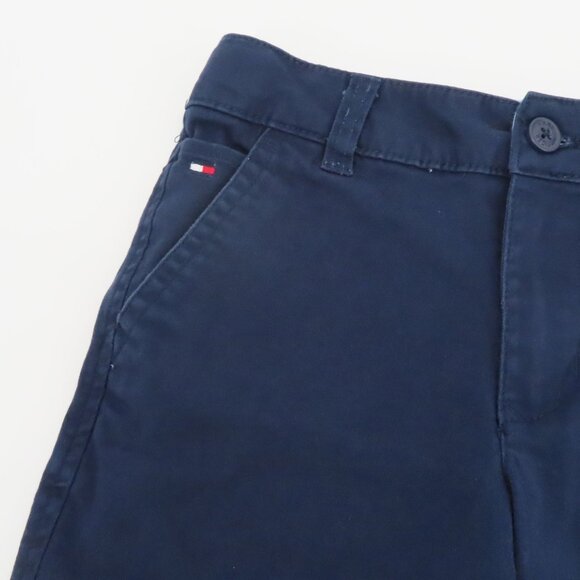 Tommy Hilfiger Boys 8 Blue Chino Shorts 8.5in Inseam Belt Loops Pockets Cotton - Picture 2 of 9